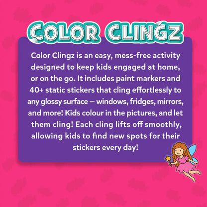 Color Clingz: Unicorns & Princesses | Mess-Free Reusable Static Stickers | Gifts for Girls Ages 3-7