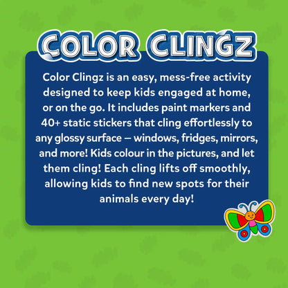 Color Clingz: Amazing Animals | Mess-Free Reusable Static Stickers | Gifts for Ages 3-7