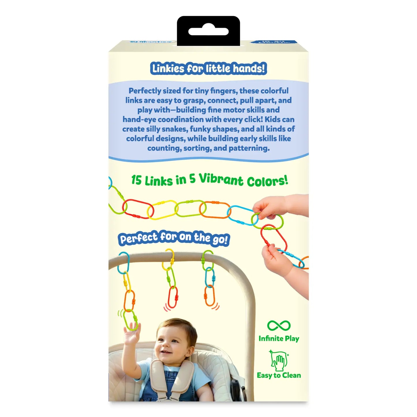 Linkies: Set of 15 Links | Connectable Learning Link Toy for Toddlers (10-24 months)