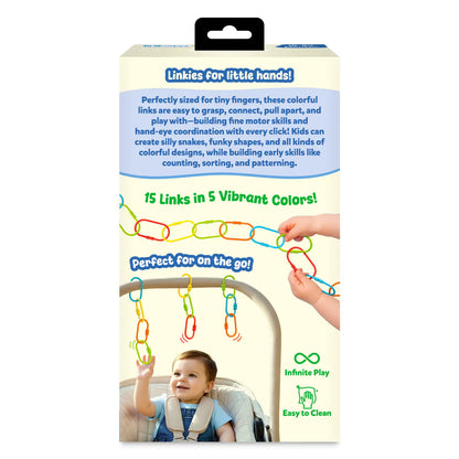 Linkies: Set of 15 Links | Connectable Learning Link Toy for Toddlers (10-24 months)