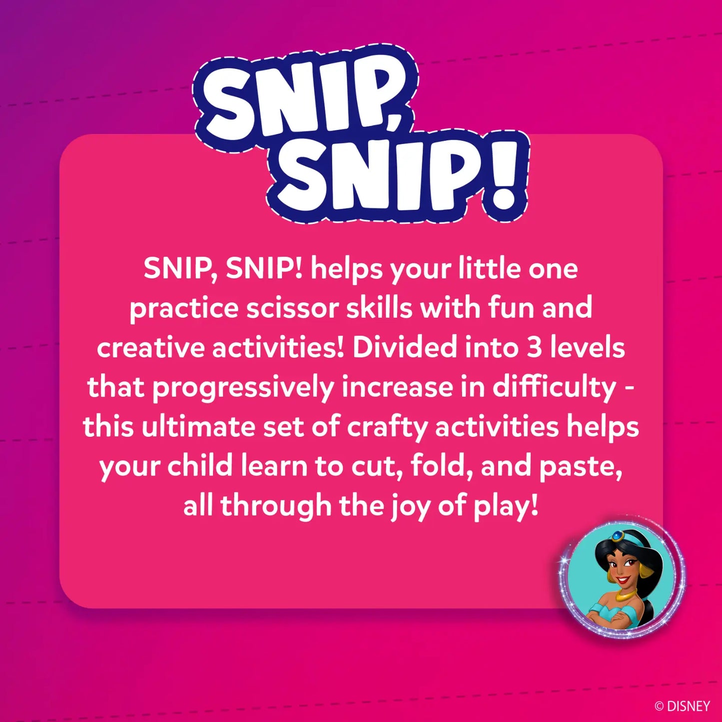 Snip Snip: Disney Princess | Art & Craft Activity Kit (ages 3-7)