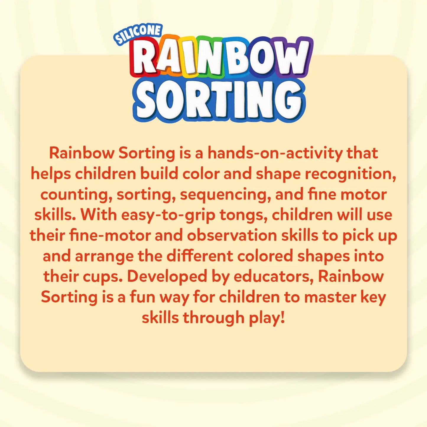 Silicone Rainbow Sorting | Sorting, Counting & Sequencing Toy (ages 3-6)