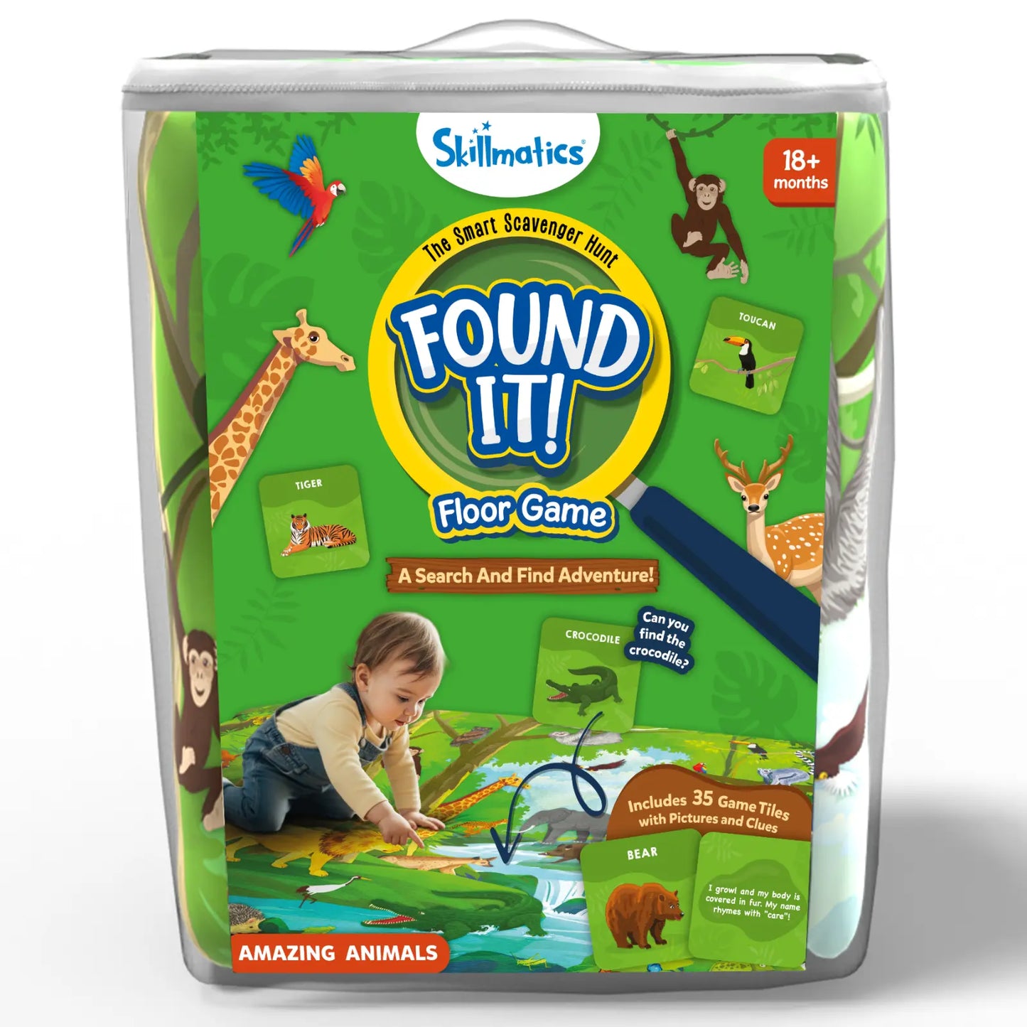 Found It! Jr. Amazing Animals: Play Mat & Floor Game | Smart Scavenger Hunt (18 months+)