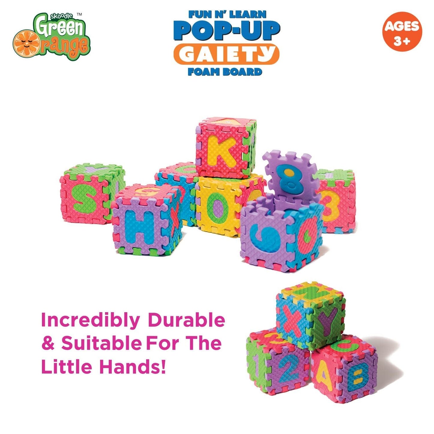Skoodle Popup Gaiety Alphabets & Numbers (36 Tiles, 6 Cm X 6 Cm X 0.8 Cm)