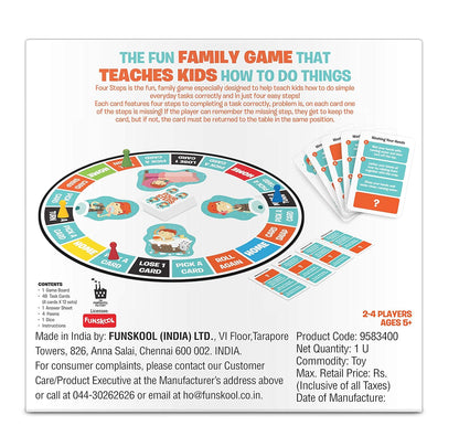 Funskool Four Steps Daily Routine Board Game for Kids | Fun Learning Family Game | Multicolour