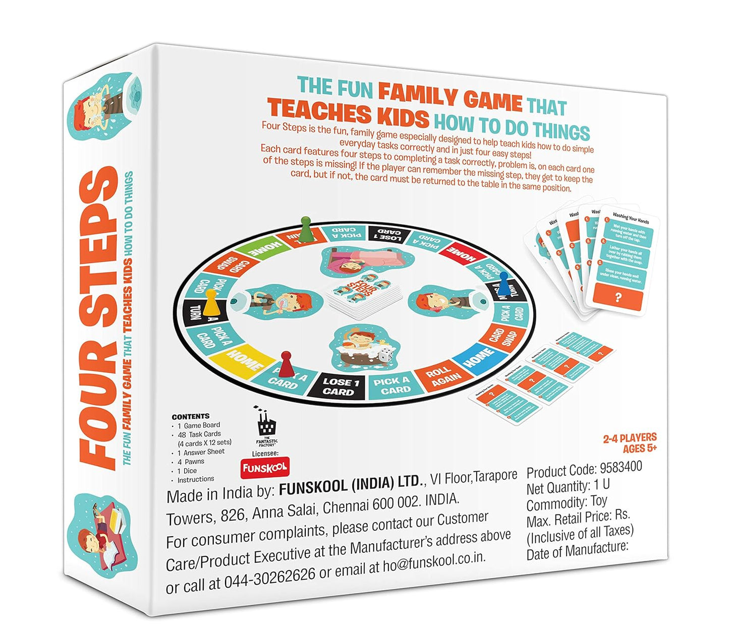 Funskool Four Steps Daily Routine Board Game for Kids | Fun Learning Family Game | Multicolour