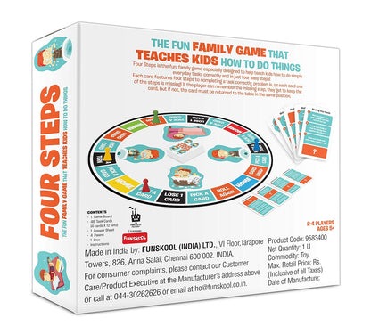 Funskool Four Steps Daily Routine Board Game for Kids | Fun Learning Family Game | Multicolour