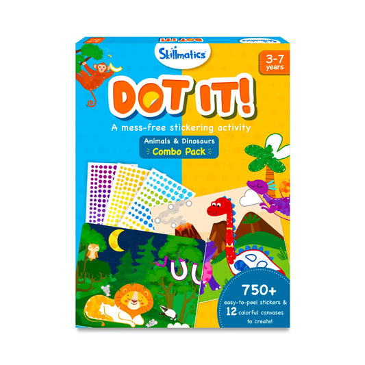 Dot it! - Animals & Dinosaurs Combo | No mess sticker art (ages 3-7)