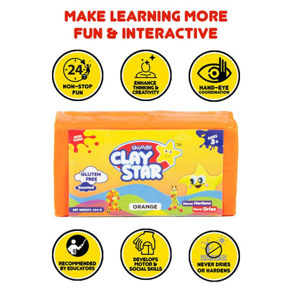 Skoodle Clay Star - 454 Gm (Orange)