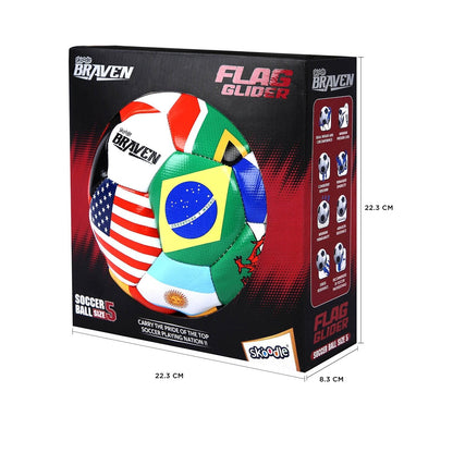 Skoodle Braven Flag Glider Football - Size 5 (Gloss Shine Leatherite)