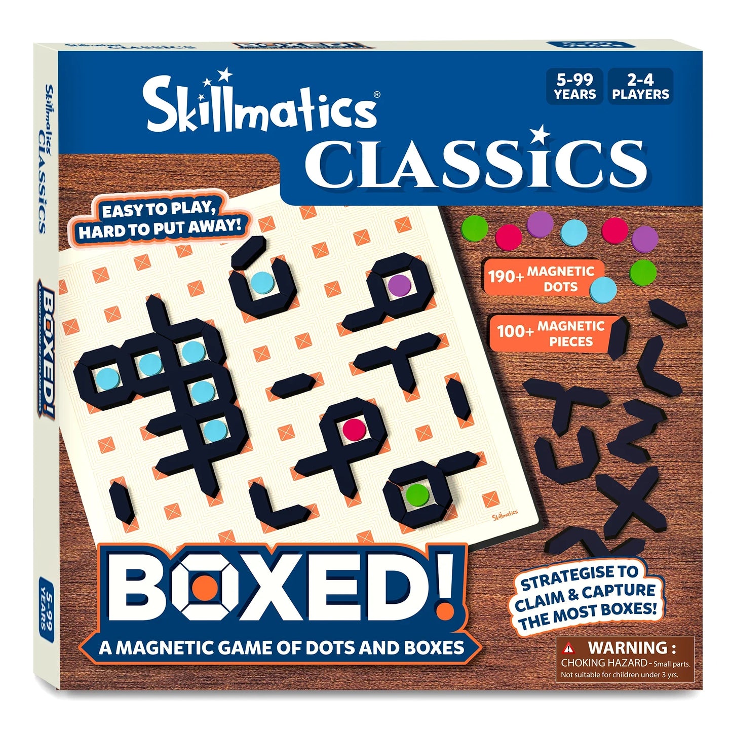 Boxed: A Magnetic Game of Dots & Boxes (ages 5+)