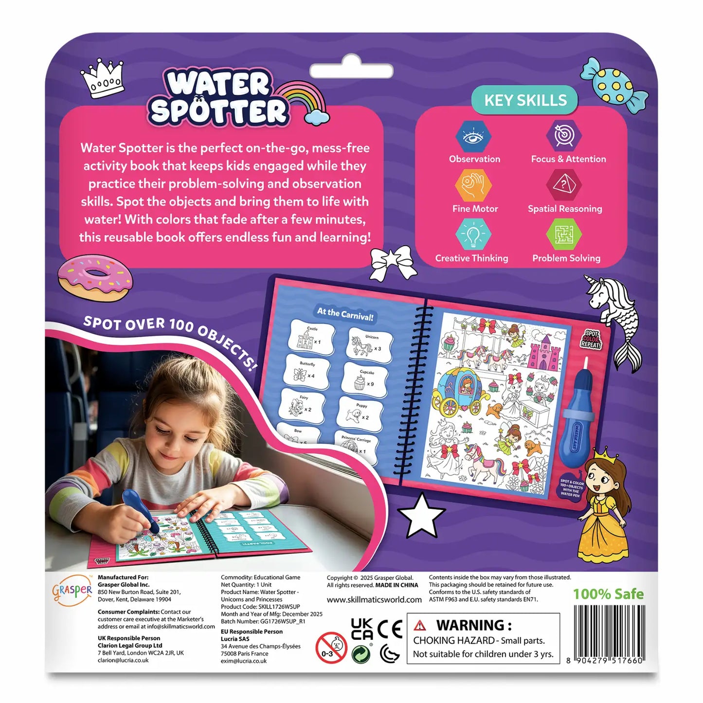 Water Spotter: Unicorns & Princesses | Reusable Search & Find Book (ages 4-8)