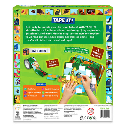 Tape It: Animal Adventures | Sticker Puzzle Activity (Ages 4-8)
