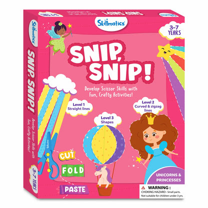 Snip Snip: Unicorns & Princesses | Art & Craft Activity Kit (ages 3-7)