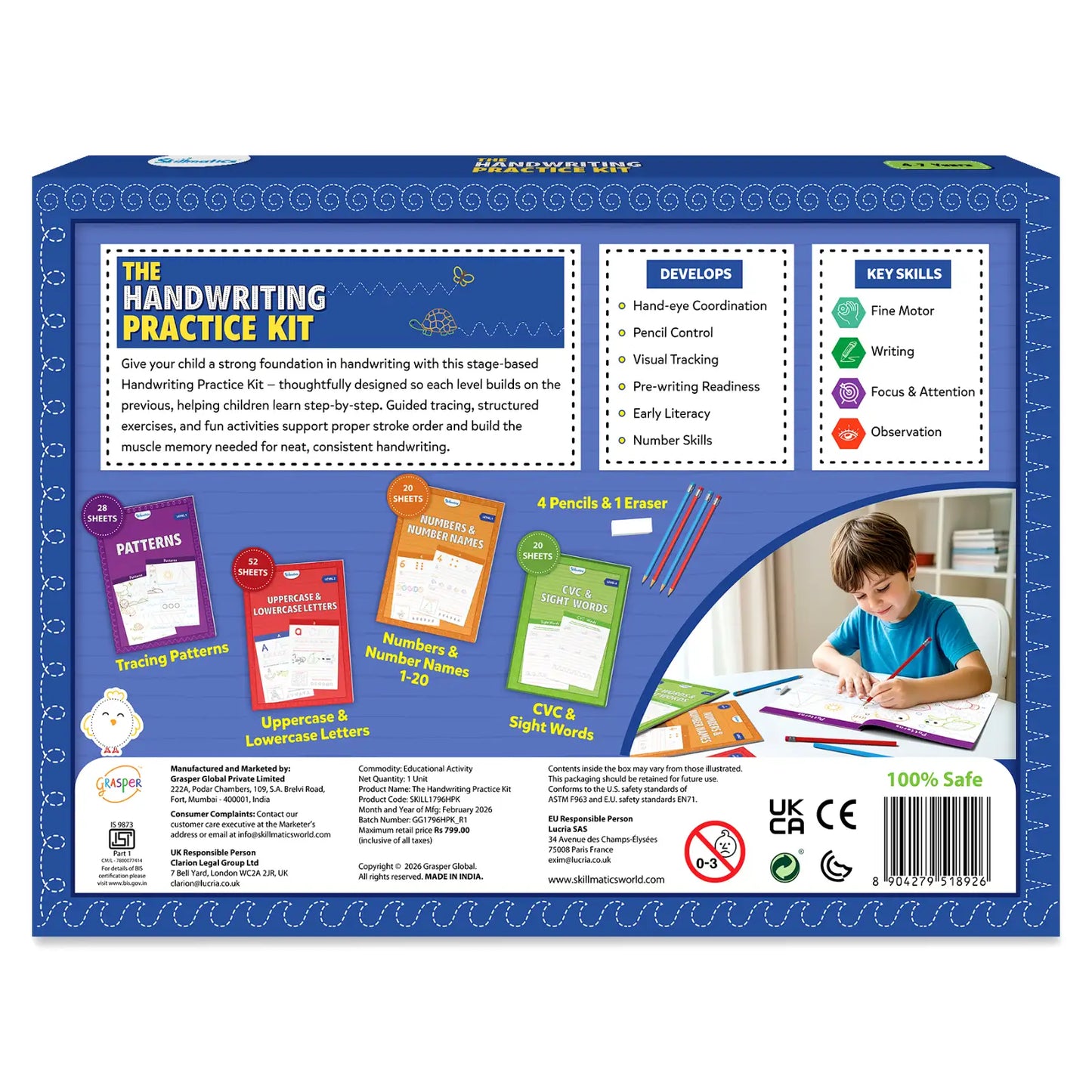 The Handwriting Practice Kit | 4 Stage-Based Writing Workbooks (ages 4-7)
