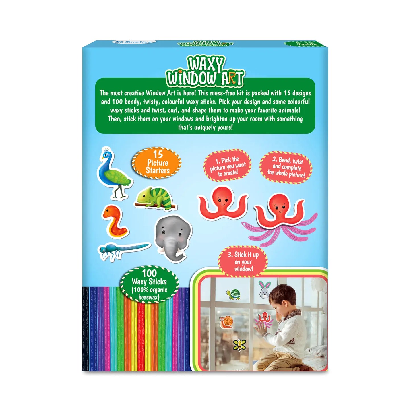 Waxy Window Art: Amazing Animals | Mess-Free Art for Kids (ages 5-12)