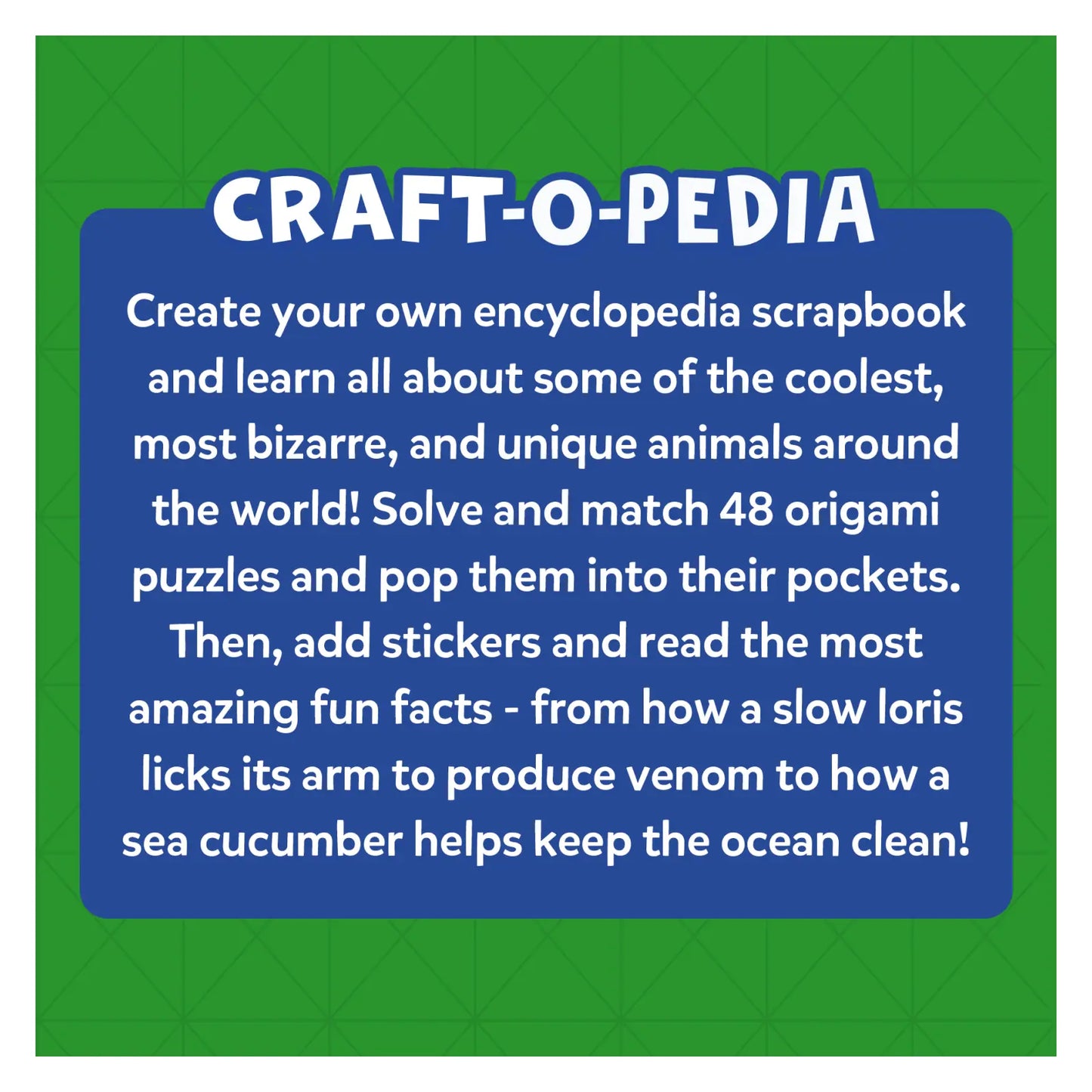 Craftopedia: Coolest Creatures | Origami Puzzle Book & Encyclopedia Scrapbook (ages 6+)