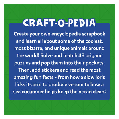 Craftopedia: Coolest Creatures | Origami Puzzle Book & Encyclopedia Scrapbook (ages 6+)