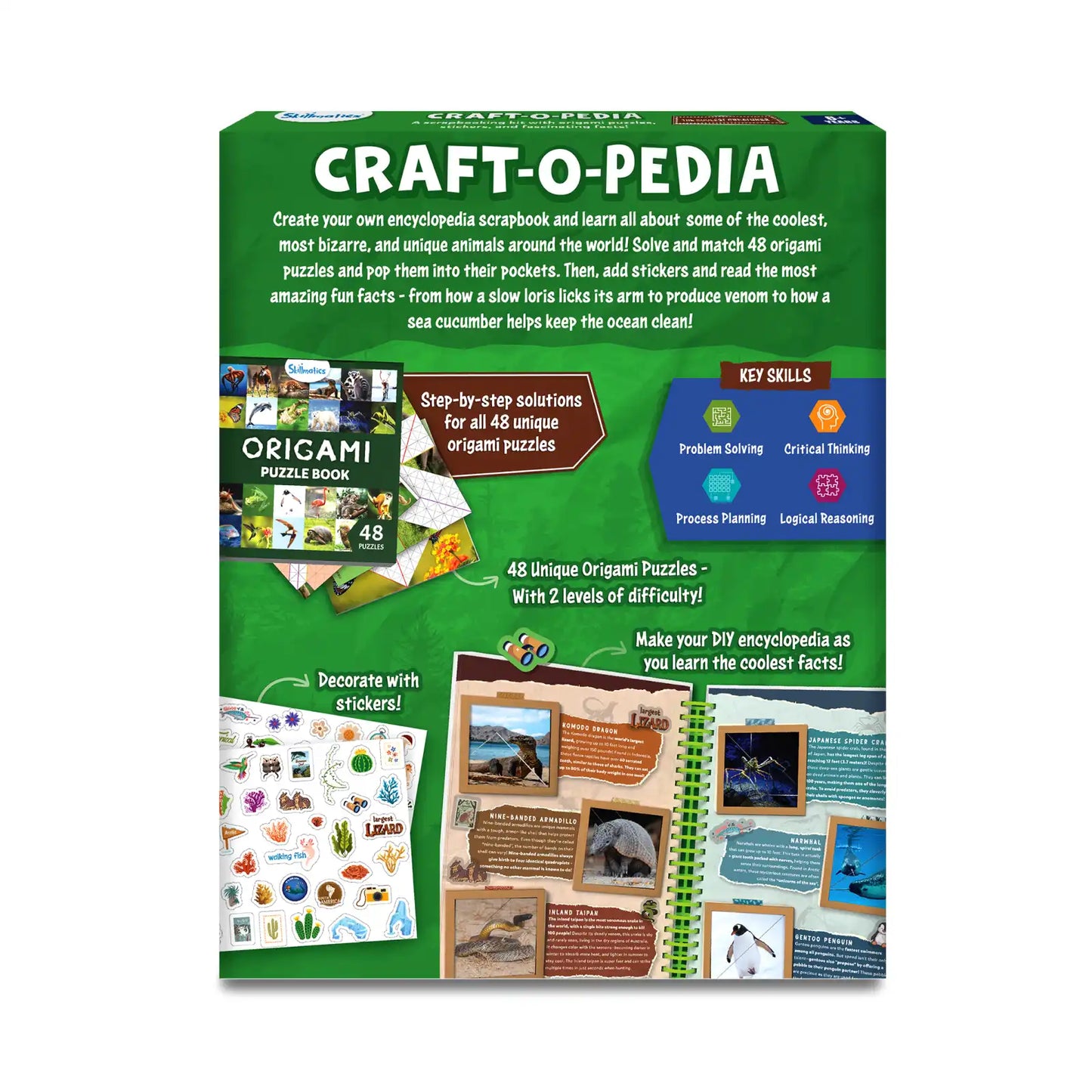 Craftopedia: Coolest Creatures | Origami Puzzle Book & Encyclopedia Scrapbook (ages 6+)