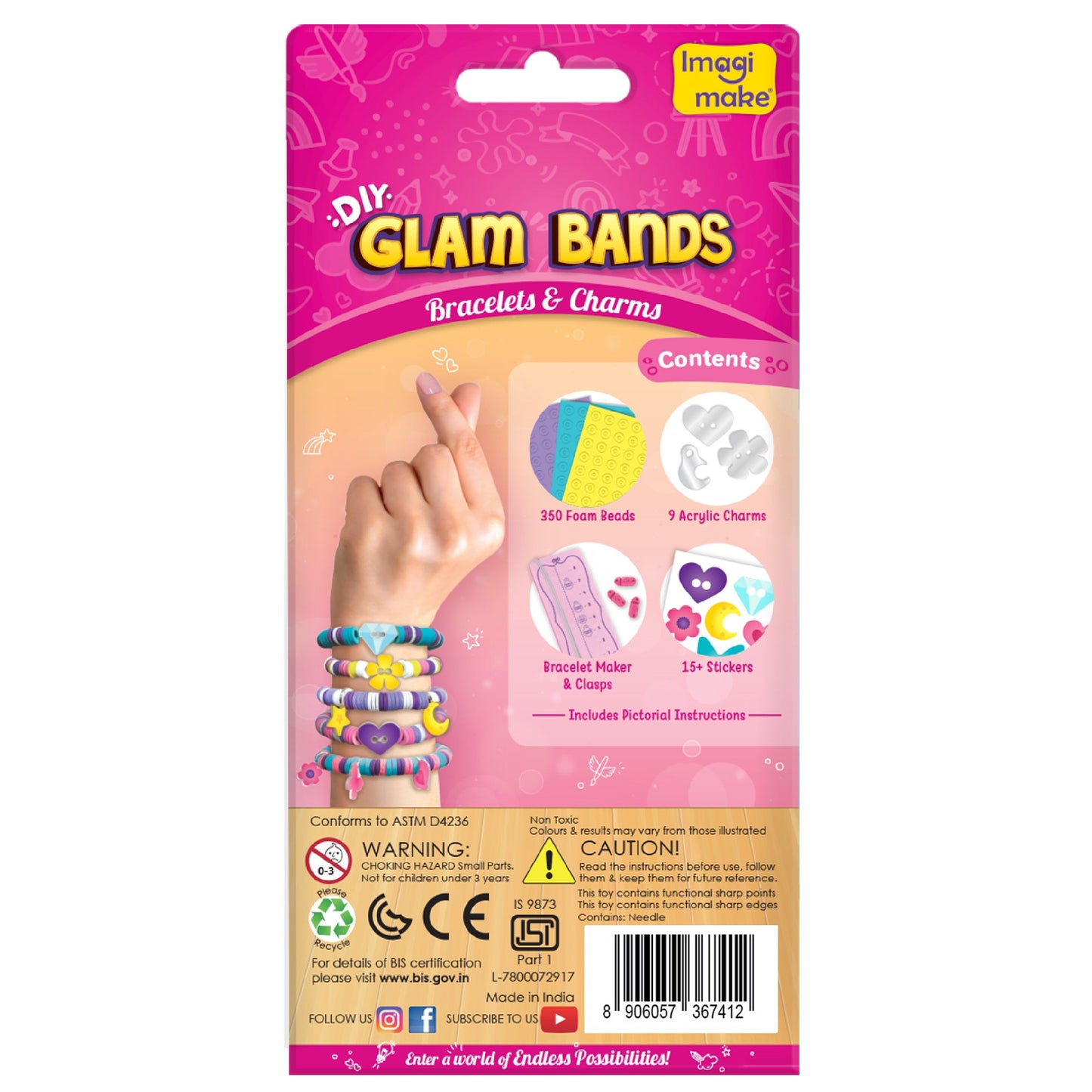 DIY Glam Bands Bracelet & Charms