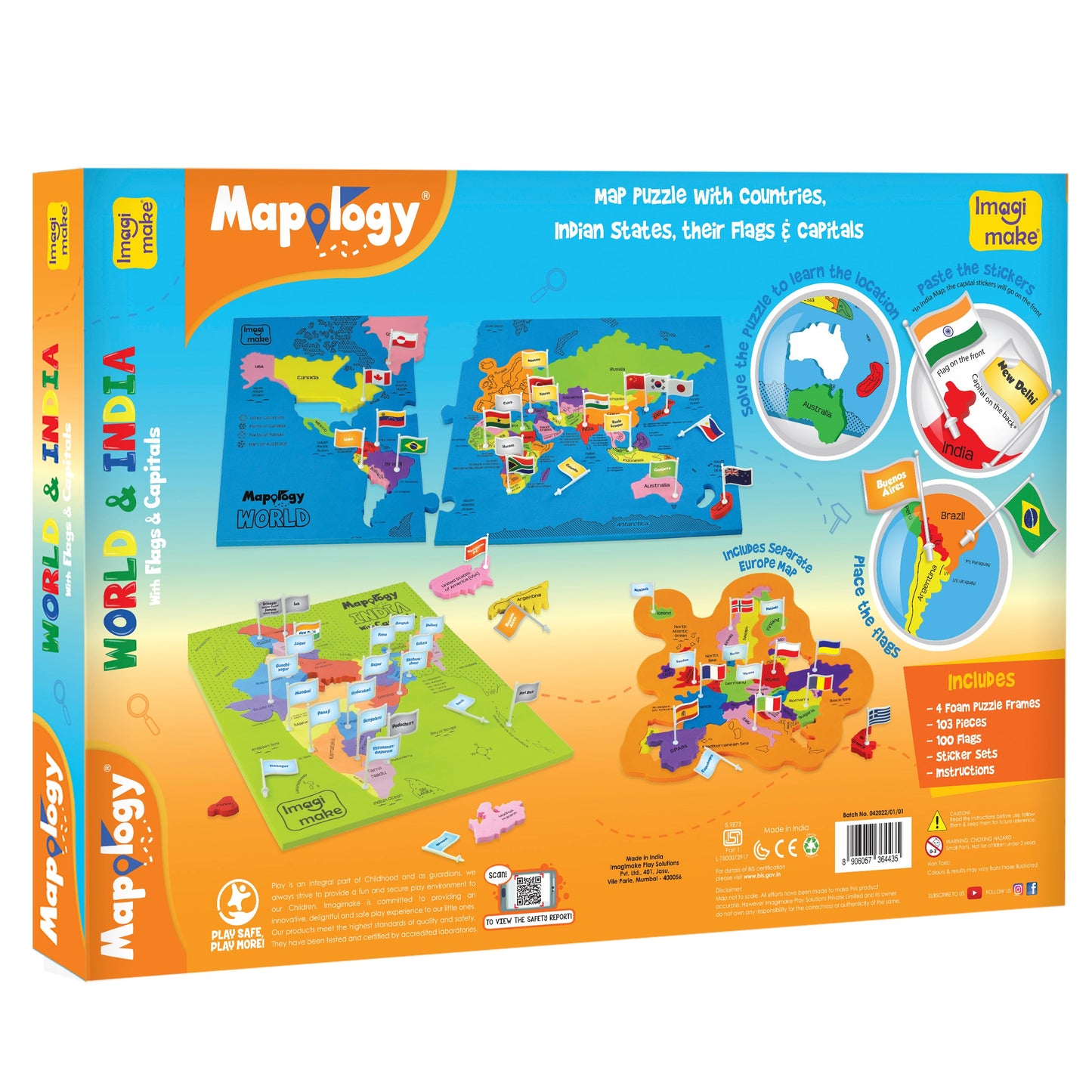 Mapology Ultimate Combo: India & World Map Puzzle, Solar System Puzzle & Monument of India Construction Set