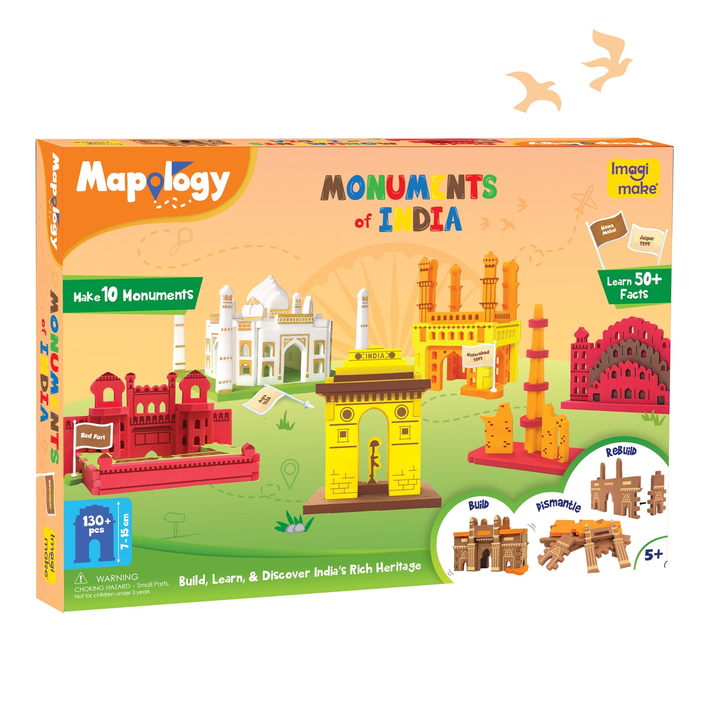 Mapology Ultimate Combo: India & World Map Puzzle, Solar System Puzzle & Monument of India Construction Set