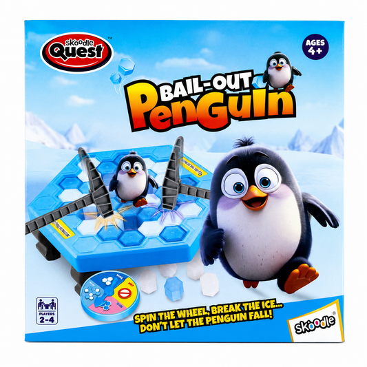 Skoodle Quest Bail-Out Penguin – Ice-Breaking Board Game