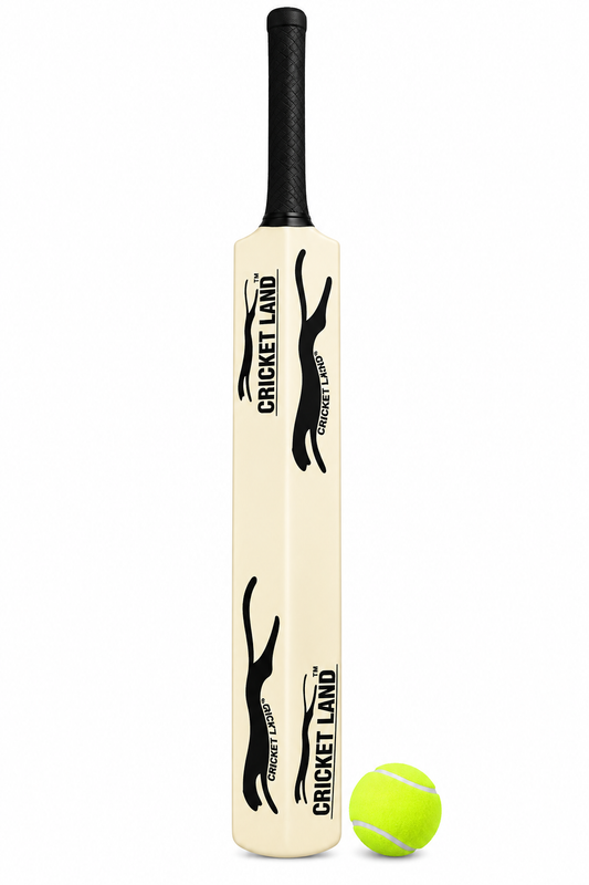 Cricket Land Cricket Bat with Tennis Ball for Kids & Beginners