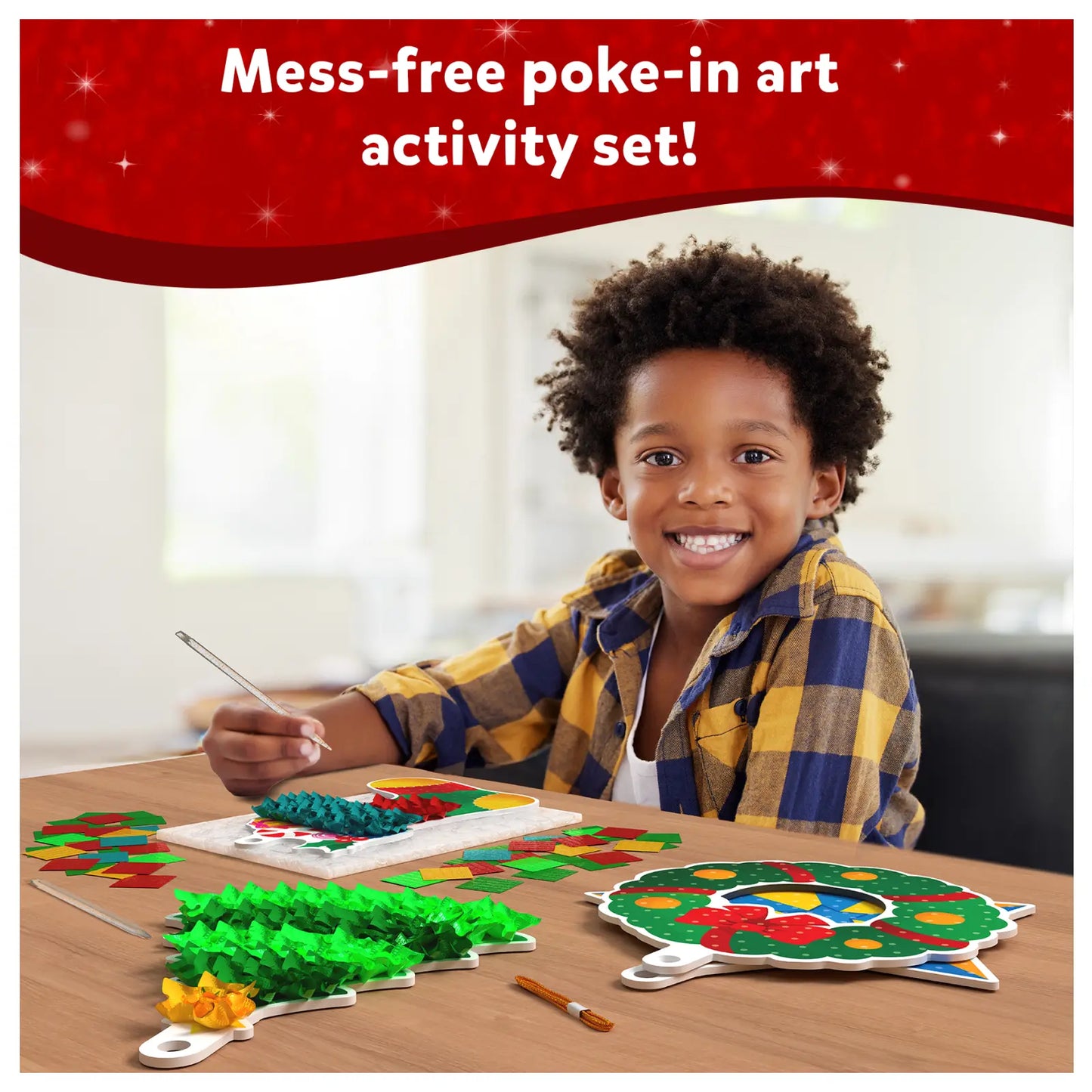 Poke-in Art: DIY Christmas Decor | No Mess Art for Kids (ages 4-12)
