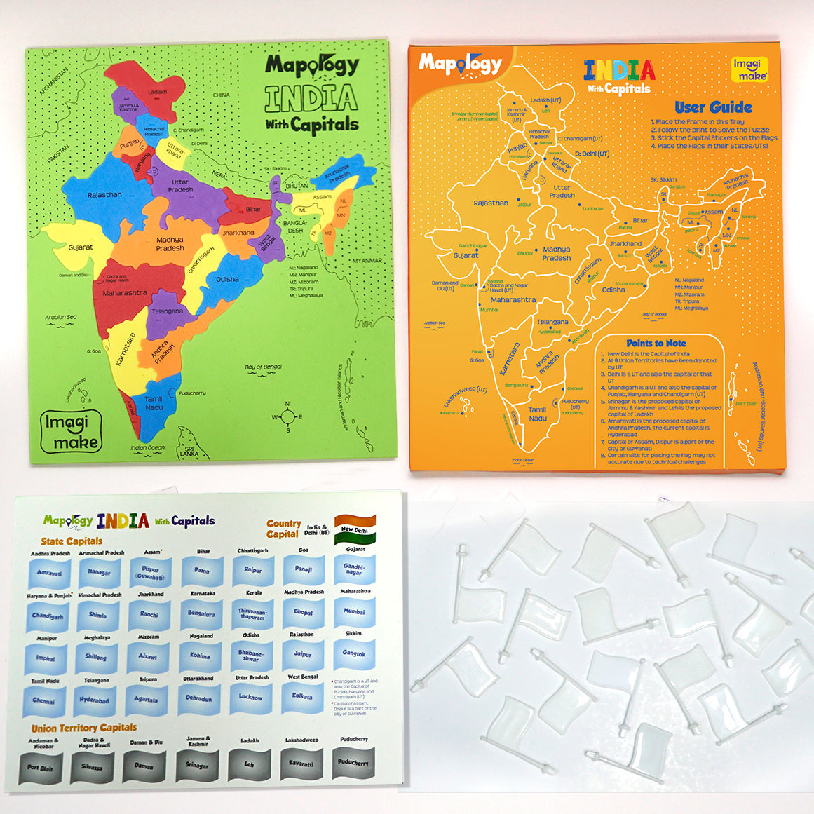 Mapology - States with Capitals, National Symbols and Indian Rockets & Satellites