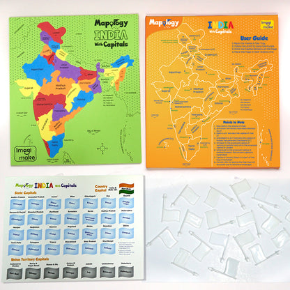 Mapology - States with Capitals, National Symbols and Indian Rockets & Satellites