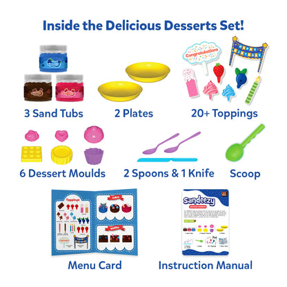 Sandeezy: Delicious Desserts | Sensory Toy & Pretend Play Set | Gifts for Ages 3-7