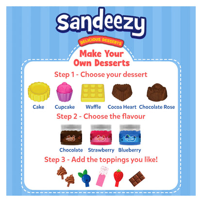 Sandeezy: Delicious Desserts | Sensory Toy & Pretend Play Set | Gifts for Ages 3-7