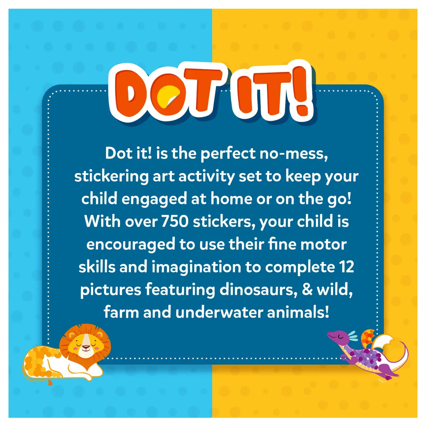 Dot it! - Animals & Dinosaurs Combo | No mess sticker art (ages 3-7)