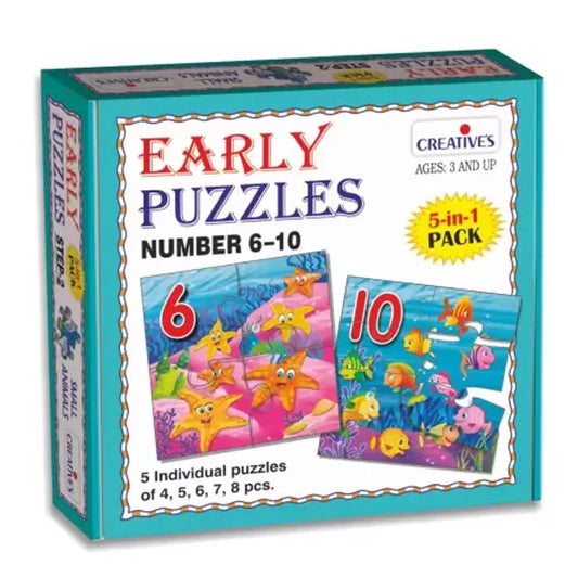 Early Puzzles Numbers 6-10 | 5 in1 Counting Puzzle Pack Ages 3+