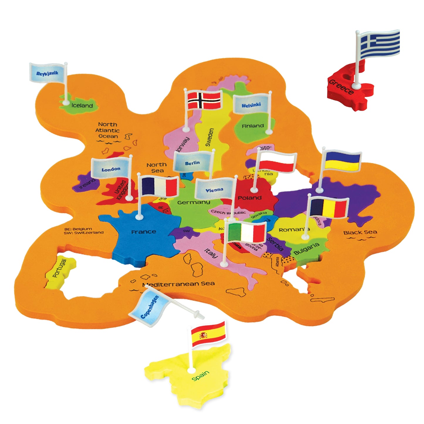 Mapology: Pack of 6 World with Flags & Capitals