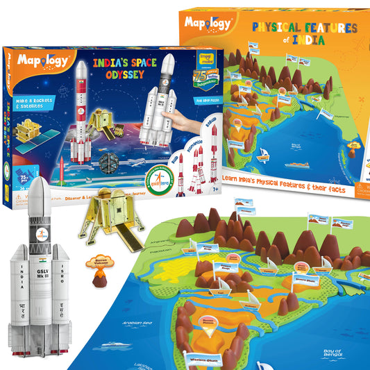 Mapology Combo - Physical Features and India's Space Odyssey