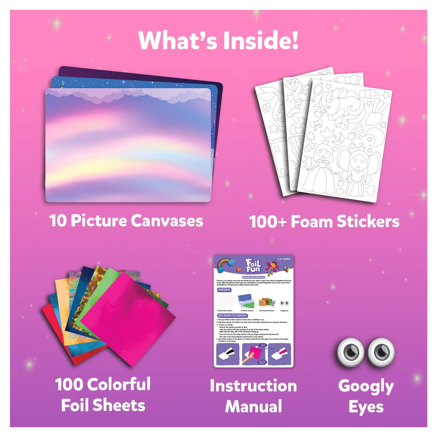 Foil Fun: Unicorns & Princesses | No Mess Art Kit (ages 4-9)