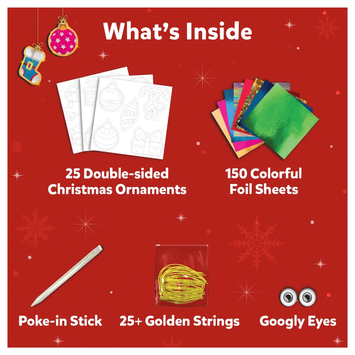 Foil Fun: Christmas Ornaments | No Mess Art Kit (ages 4+)