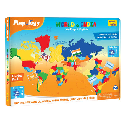 Mapology Ultimate Combo: India & World Map Puzzle, Solar System Puzzle & Monument of India Construction Set