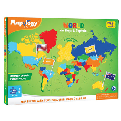 Mapology World Map Puzzle & Animals Miniature Set