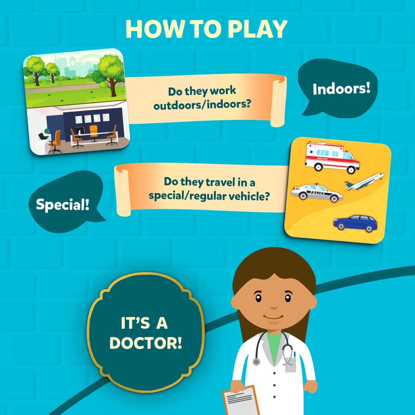 Guess in 10 Junior: Community Helpers | Trivia Card Game (ages 3-6)