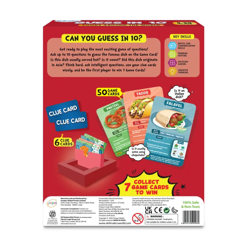 Guess in 10: Foods Around The World | Trivia Card Game (ages 8+)