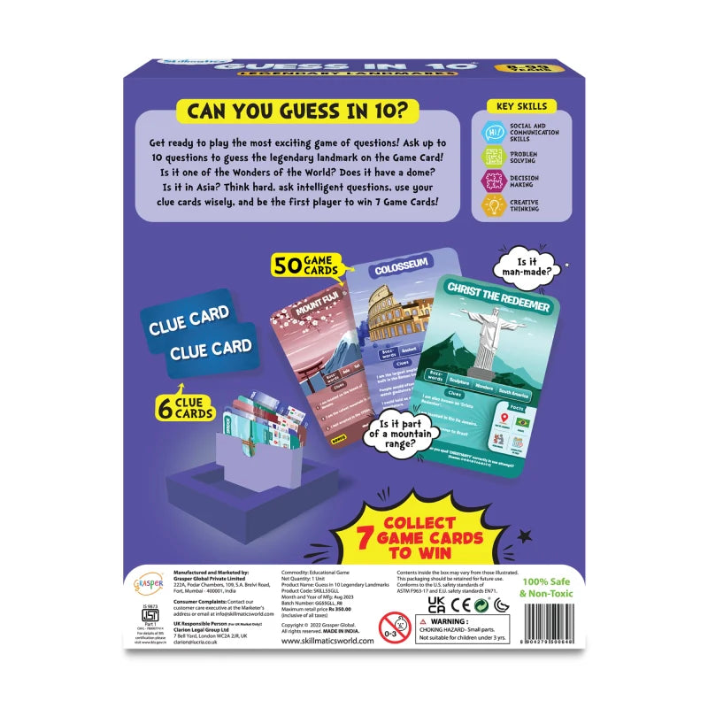 Guess in 10: Legendary Landmarks | Trivia Card Game (ages 8+)