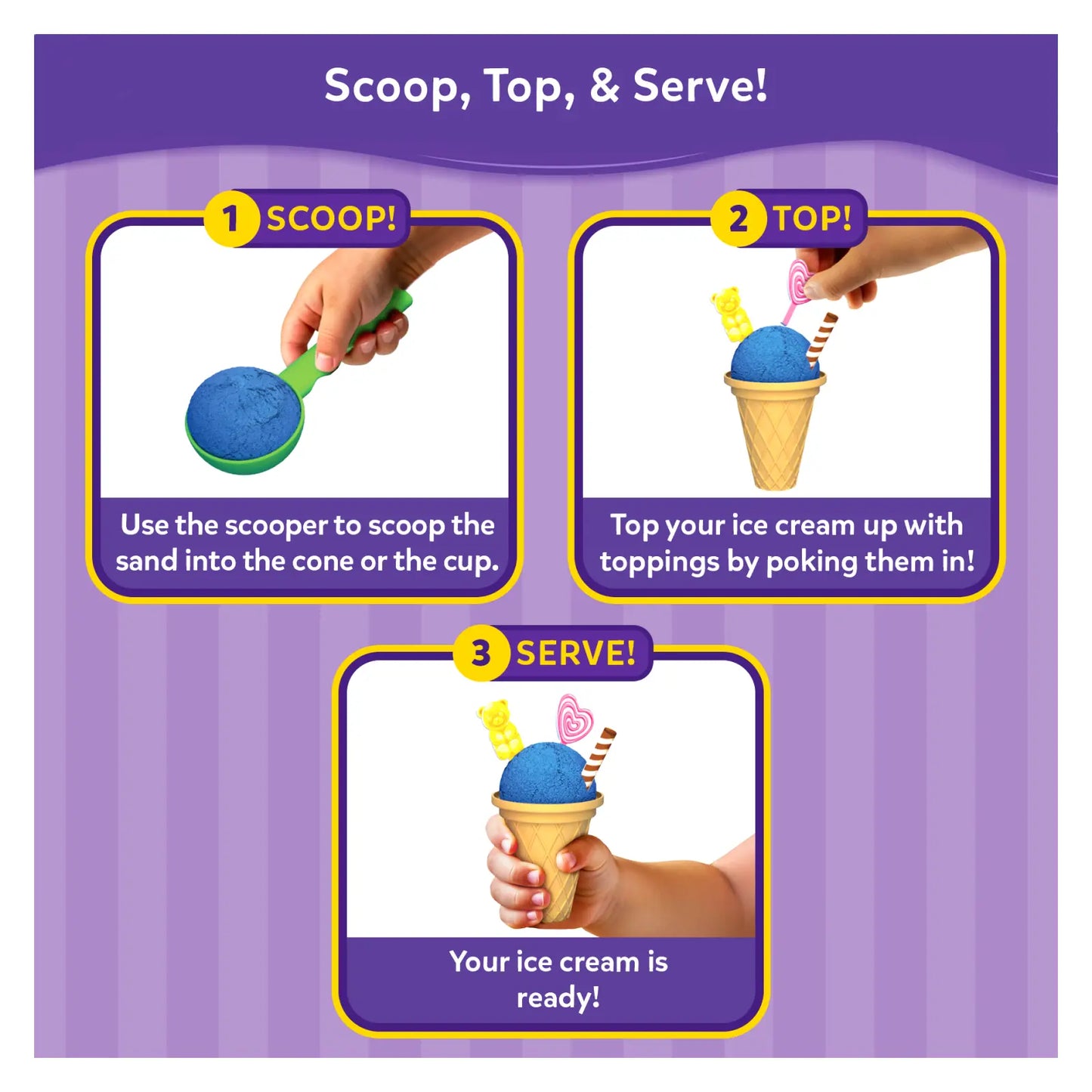 Sandeezy: Ice Cream Parlour | Sensory Toy & Pretend Play Set | Gifts for Ages 3-7