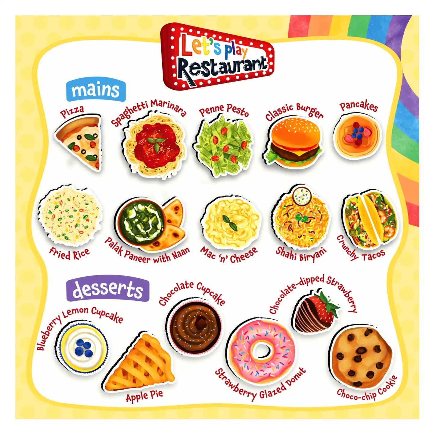 Ice Cream & Restaurant Pretend Play Set (ages 3-8)