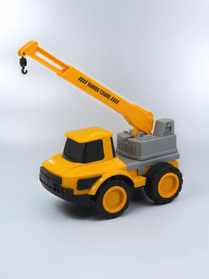 RAMBO Construction Series – Cement Mixer, Crane Truck, Dump Truck & Digger Truck Toy for Kids