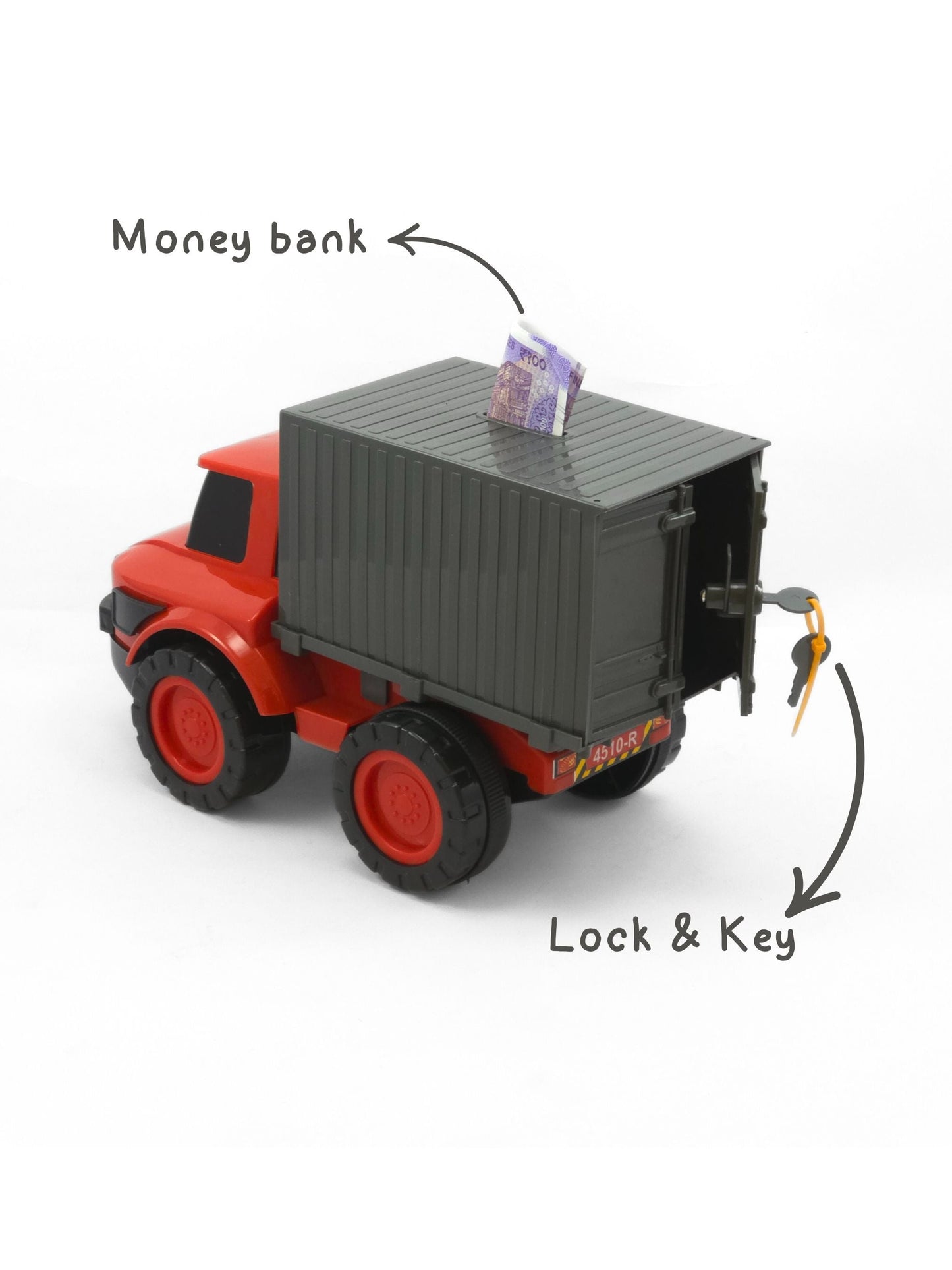 Rambo Container  – Friction-Powered Truck with Lock & Key Money Bank