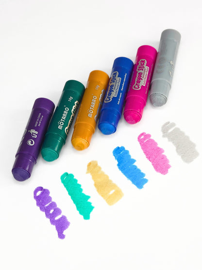 Crayon Stick Metallic 6pcs: Dazzling Metallic Color!