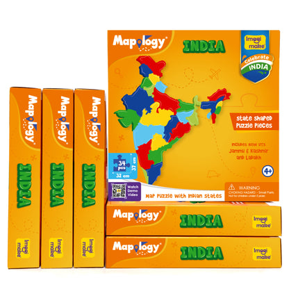 Mapology: Pack of 6 States of India Map Puzzle